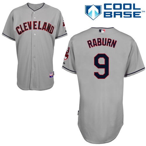 Ryan Raburn #9 MLB Jersey-Cleveland Indians Men's Authentic Road Gray Cool Base Baseball Jersey
